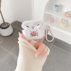 Rebellious bear earphone case soft silicone cover key chain headphone capa for apple airpod 3 pro 2/1 wireless charging box