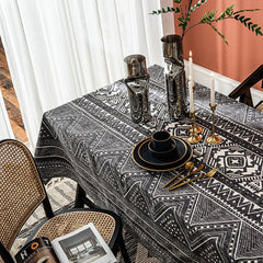 Retro Ethnic Cotton Black Living Room Coffee Tablecloths