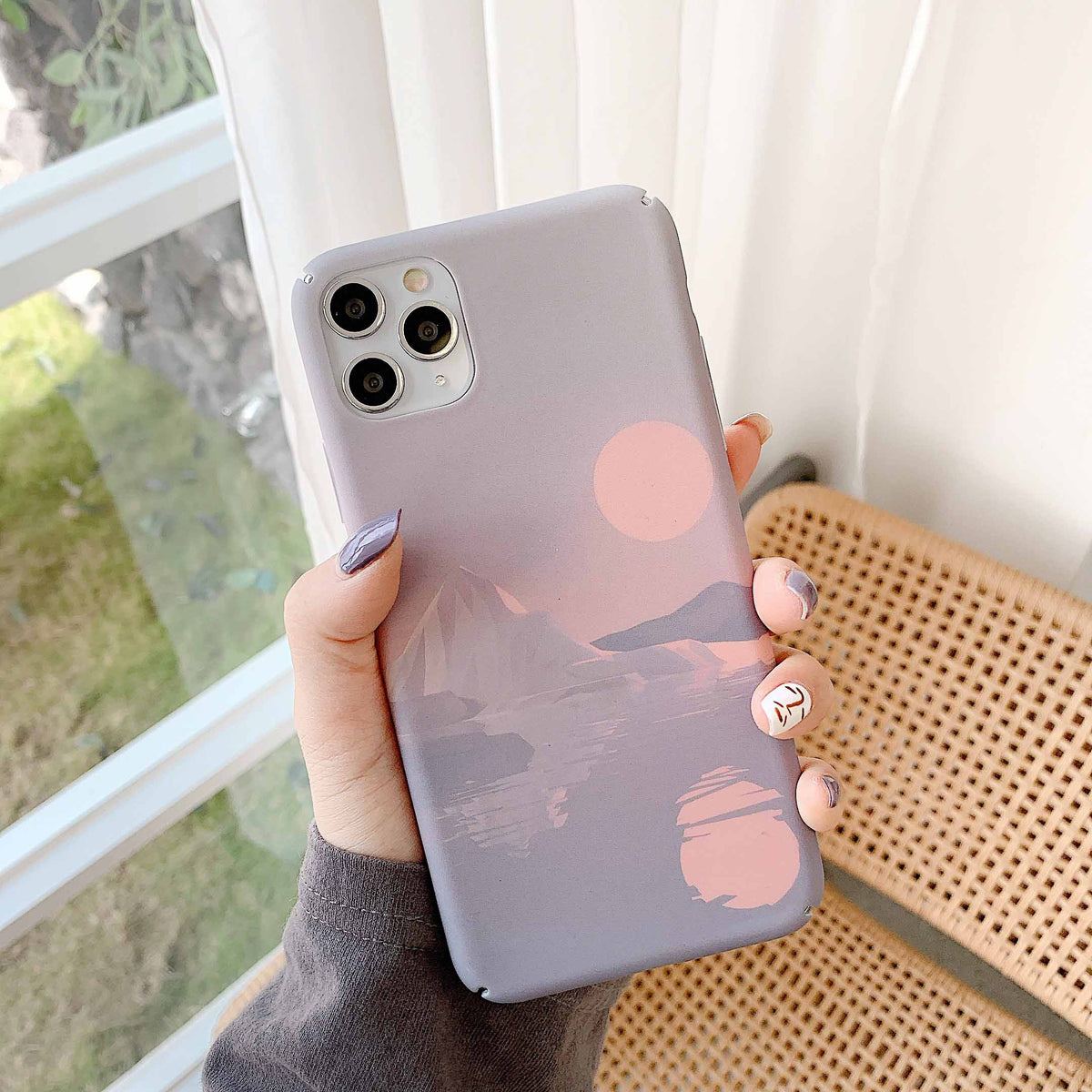 PC Phone case sunset for iphone 11 pro max matte case for iphone x xs max xr 6 7 8 plus protective cover shell