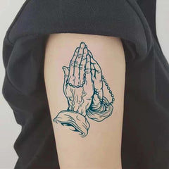 The Hand Of Pray Fake Tattoo Sticker For Men Women Arm Chest Body Art Waterproof Temporary Tatto Flash Party Decal Tatoo