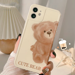 INS bear phone case for iphone 11 12 pro max mini 7 8 plus se  xsmax x xr soft silicone cute cartoon bears cover capa shell