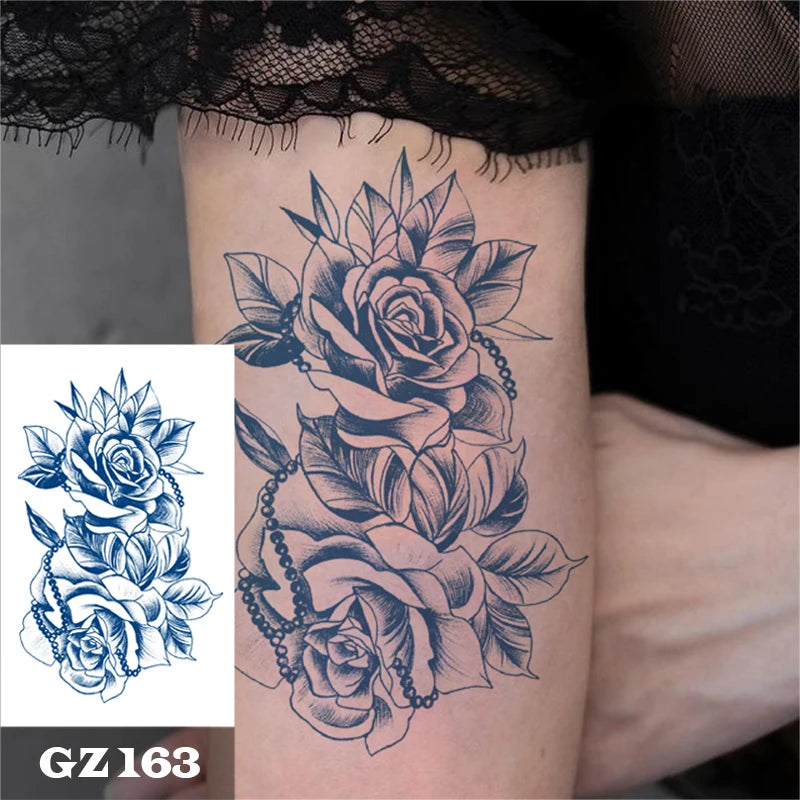 YICKYUE  -  Semi-Permanent Temporary Tattoo Sticker for Men Boys Long-Lasting 1-2 Weeks Waterproof & Realistic Body delicate florals Tattoo