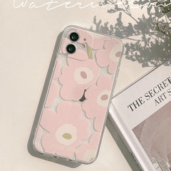 Pink pink flower summer soft silicone phone case for iphone 12 mini 11 pro max 7 8 plus se 2020 xs max xr x cute cover capa