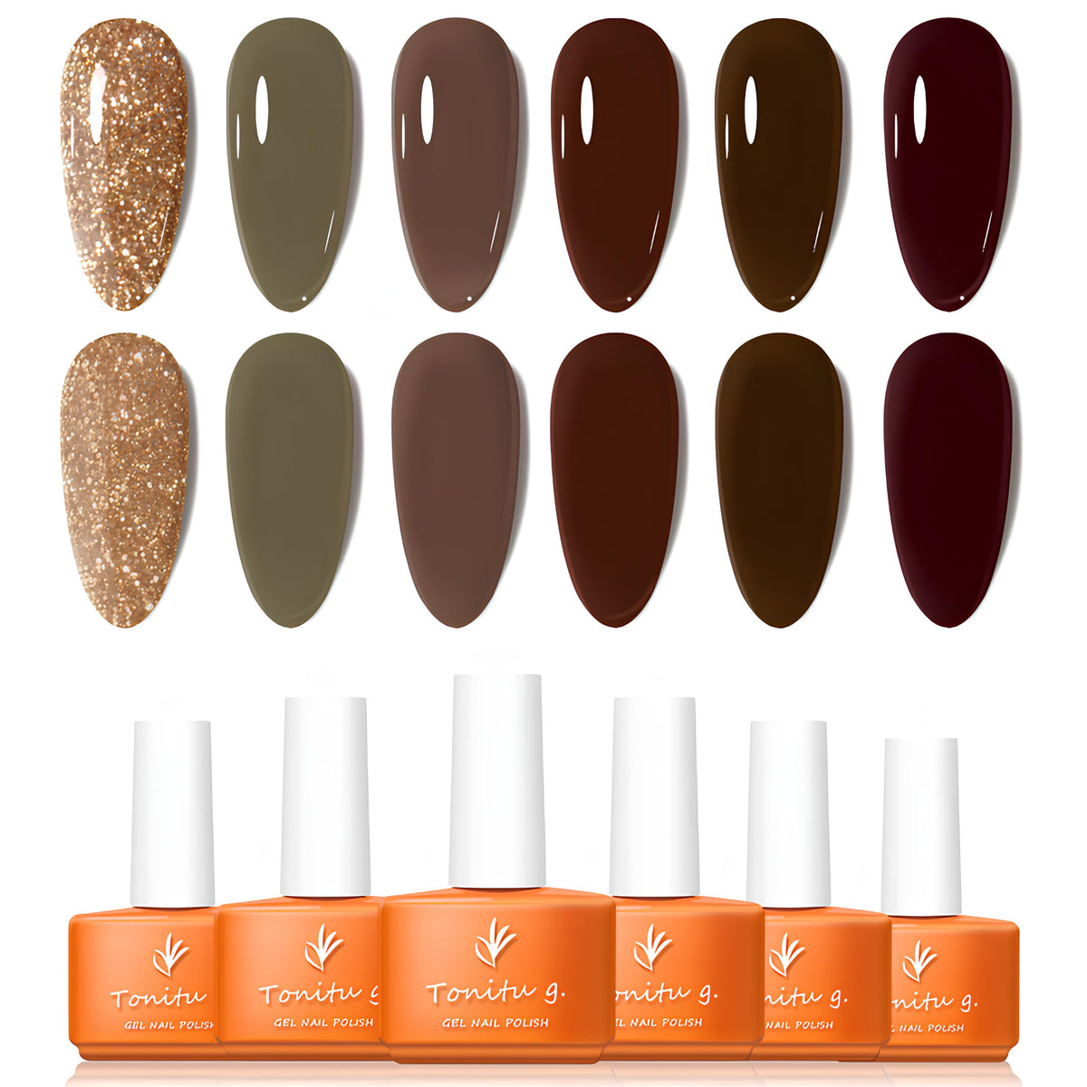 YICKYUE  -  Gel Nail Polish Set 6 Colors Gel Polish Kit Popular Nail Art Design Soak Off LED Manicure DIY Home Salon Gifts for Women Girls