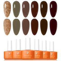 YICKYUE  -  Gel Nail Polish Set 6 Colors Gel Polish Kit Popular Nail Art Design Soak Off LED Manicure DIY Home Salon Gifts for Women Girls