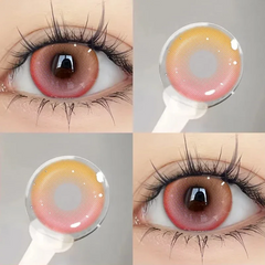 YICKYUE  -  2PCS Cosplay Anime Colored Contact Lenses for Eyes Green Pupils with Myopia Pink Lenses Beauty Halloween Cosmetics Lenses