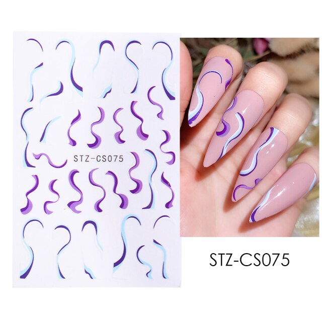 3D Gold Stripe Marble Line Nail Art Decoration Stickers Winter DIY Sparkly Designs Gel Polish Manicure Slider Decals CHSTZ-CS067