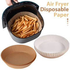 25/50/100pcs Air Fryer Disposable Paper Liner Non-Stick Mat Steamer Paper Baking Mats Kitchen AirFryer Tools Baking Accessories