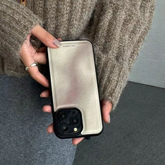 YICKYUE  -  Retro Brown Gradient Leather Shockproof Protective Phone Cover Case For iPhone 16 15 14 13 12 11 Pro Max