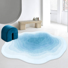 Yickyue Fashionable Modern Minimalist Special-shaped Soft Polyester Living Room Decoration Carpets Fresh Light Luxury Home Bedroom Rug