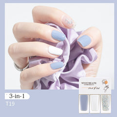 3-in-1 No-bake Gel Nail Polish Long-lasting Quick-drying Non-toxic Peelable Nail Polish Combination For Nail Art Coat Manicure
