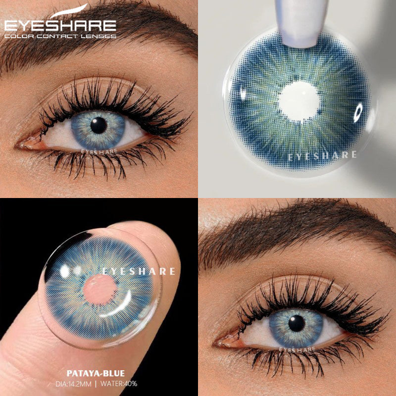YICKYUE  -  1pair Myopia Lenses Color Contact Lenses for Eyes With Diopters Prescription Lenses Yearly Green Lenses Blue Eye Lenses
