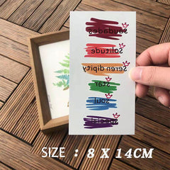 Waterproof Temporary Tattoo Sticker Cute Rainbow Color English Design Body Art Fake Tattoo Flash Tattoo Arm Leg Female Male