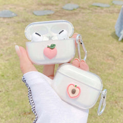 3D Cute Peach silicone earphone cases walnut headphone Bluetooth capa for apple airpod 3 pro case for airpod 1/2 cover funda