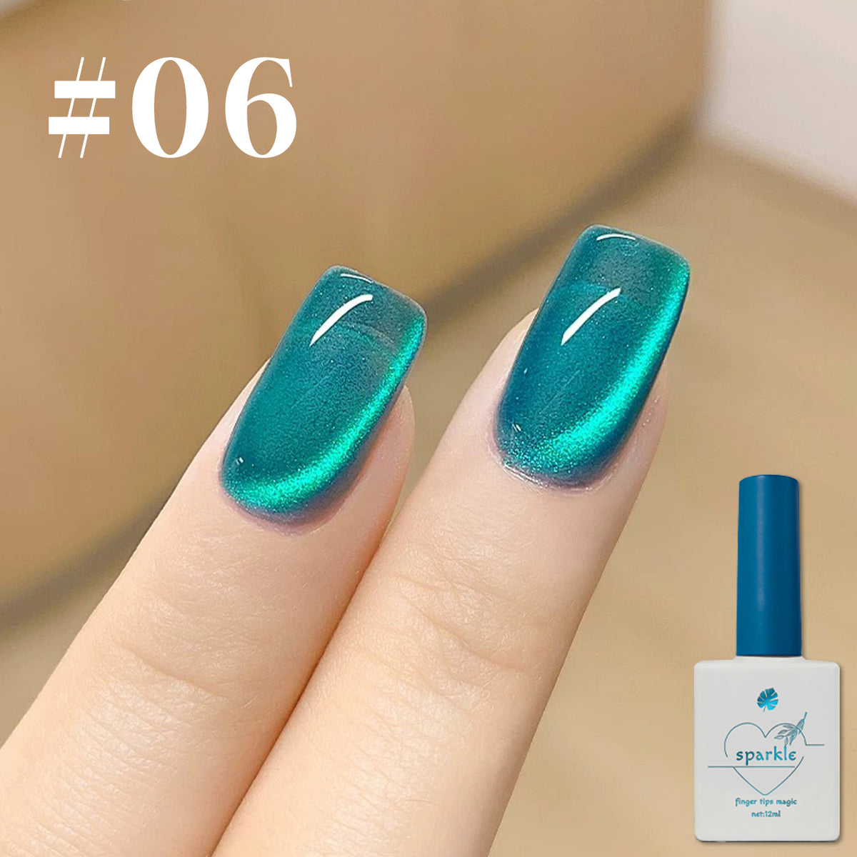 YICKYUE  -  12ML 1-6PCS Maillard Magnetic Cat Eye Gel Nail Polish New Style Flashing Light With Crystal Cat Eye Set Nail Art Nail Supplies