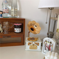 Retro Nostalgic Gramophone Music Box Birthday Gift Home Decoration Bedroom Room Ornaments