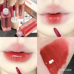 YICKYUE  -  Waterproof Mirror Nude Lip Gloss Red Lip Glaze Moisturizing Long-Lasting Velvet Liquid Lipstick Korean Women Makeup Cosmetics