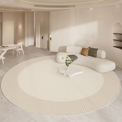 YICKYUE  -  Round Beige Minimalism Rug Luxurious Living Room Carpet High Quality Bedroom Study Rugs Soft Comfortable Bedside Carpets Tapete