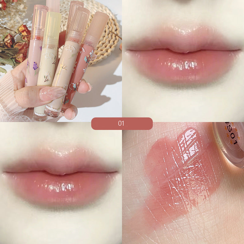 Yickyue 6 Color Mirror Watery Lip Glaze Lip Gloss Waterproof Lasting Transparent Jelly Glitter Liquid Lipstick Womon Lip Makeup Cosmetic