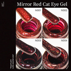 YICKYUE  -  10ml Cherry Ruby Red Cat Eye Gel Nail Polish Red Wine Magnetic Gel Polish Soak Off UV LED Glitter Cateye Nail Varnish Gel