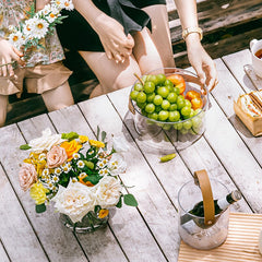 Transparent Flower Plant Basket Ice Bucket Picnic Bread Basket Fruit Snacks Food Container Kitchen Seasoning Pantry Organizer