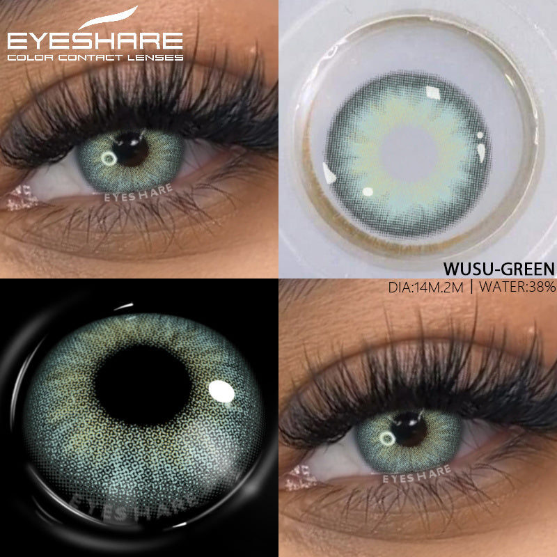 YICKYUE  -  1Pair Fashion Color Contact Lenses for Eyes Blue Lenses Green Eye Lens Gray Pupils Brown Contacts Yearly Color Eye Lens