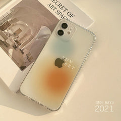 Sunset clear silicone phone case for iphone x xr xs max 11 12 mini pro max 7 8 plus protective cover capa shell shockproof cases