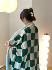 YICKYUE  -  Modern Simple Large Checkerboard Towel Blanket Sofa Decorative Casual Nap Blanket Office Air Conditioning Blanket