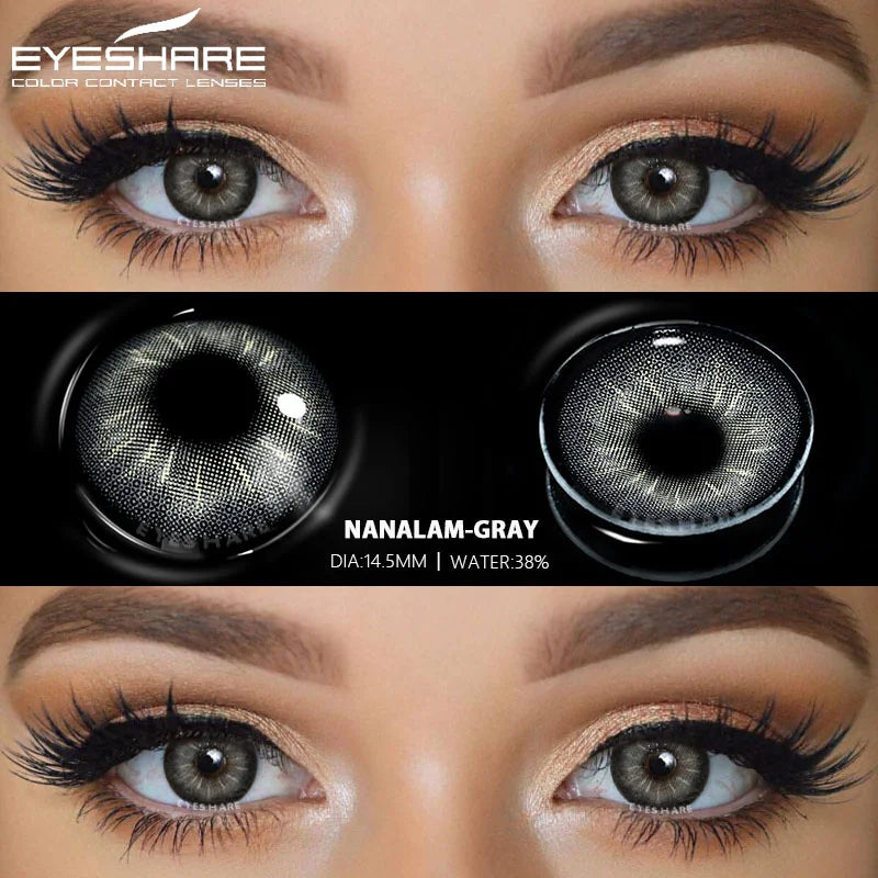 YICKYUE  -  1pair Myopia Lenses Colored Contact Lenses with Degree Natural Contacts Prescription Lenses Yearly Cosmetic Eye Pupils