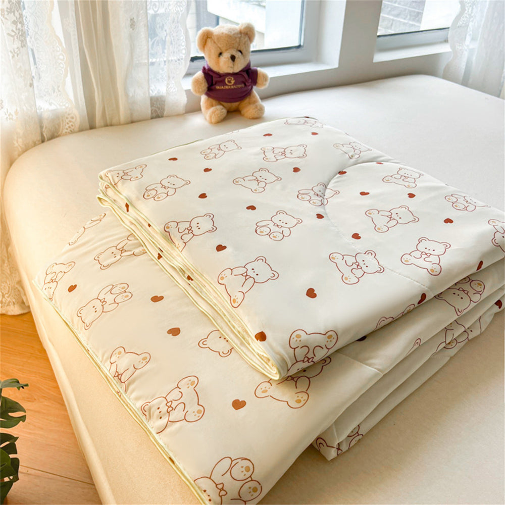 YICKYUE  -  Printing Quilted Summer Cool Quilt Comforter Air Conditioning Skin-friendly Blankets Washed Cotton Home Ice Cooling Thin Quilts