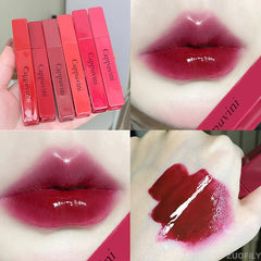 Yickyue Mirror Lip Gloss Fashionable Red Square Tube Lipgloss Moisturizing Sexy Red Liquid Lipstick Long Lasting Lip Makeup Cosmetics