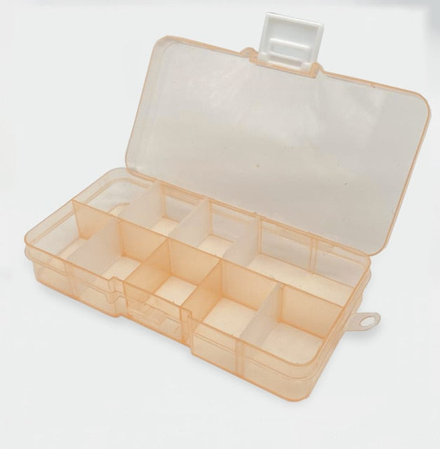 New 10 Slots Cells Colorful Portable Jewelry Tool Storage Box Container Ring Electronic Parts Screw Beads Organizer Plastic Case