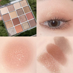 Yickyue 16 Colors Shimmer Matte Eyeshadow Palette Waterproof Glitter Eyeshadow Powder Long Lasting Makeup Pigment Pallete Cosmetic
