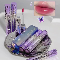 YICKYUE  -  Glaze Light Moisturizing Lip Gloss Purple Water Crystal Ice Jelly Lip Gloss Non-stick Cup Liquid Lipstick Makeup Labial Cosmetic