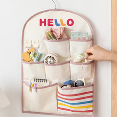 YICKYUE  -  Wall Closet Hanging Storage Organizer with 7 Pockets Hanging Pocket Pantry Organizer for Bedroom Closet Shelves with Hook