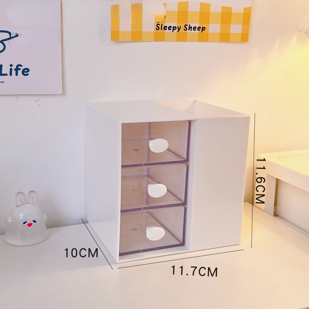 Cartoon Cute Pen Holder Creative Kawaii Ins Desktop Multifunctional Childrens Student Stationery Cosmetics Storage Box Organizer