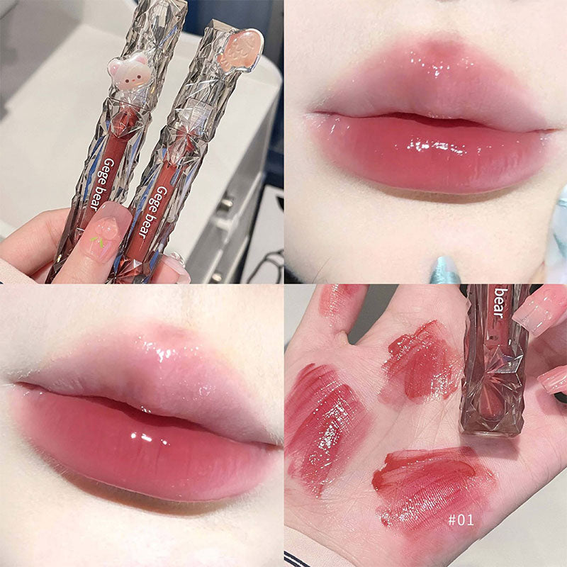 Yickyue New Glossy Mirror Lip Glaze Crystal Is Drilled, And The Glossy Lip Gloss White Colorfast. Lip Makeup Girls  Korean Makeup 2023