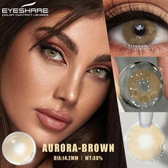 YICKYUE  1pair Natural Colored Contact Lenses Brown Eye Lenses Gray Makeup Eyes Pupils Lens Yearly Green Beautiful Pupils Yearly