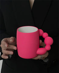 Creative Cute Gourd Beads Coffee Milk Mug Large Capacity Decor Ceramic Water Juice Cup with Handle Heat Resistant Breakfast Cup