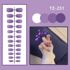 24pcs Fake Nails Frosted Matte Short Round Coffin Nail Tips For Extension Manicure Art Wholesales Press On False Nails