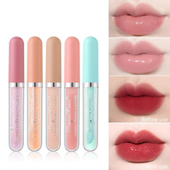12 Color Liquid Lipstick Long Lasting Waterproof Lip Tint Lip Glaze Moisturizing Non-Stick Cup Clear Lip Gloss Nude Lip Makeup