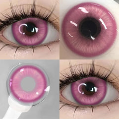 YICKYUE  Cosplay Green Colored Contact Lenses 2pcs Crazy Contact Lenses Anime Rad Eye Lenses Halloween Beauty Makeup Lens