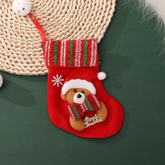 Christmas decorations red cartoon three-dimensional socks old man snowman bear holiday party children's toys