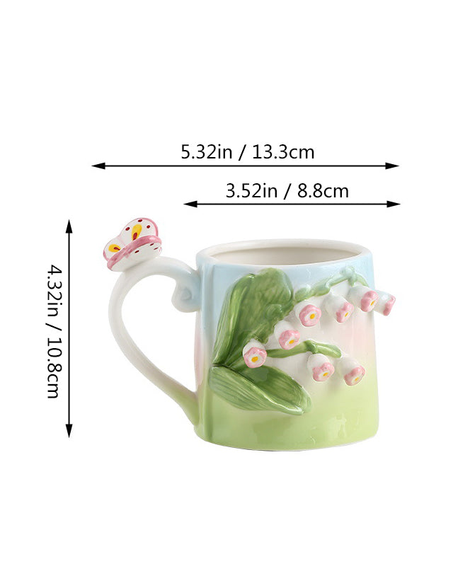 Hand Painted Tulip and Flower Mugs