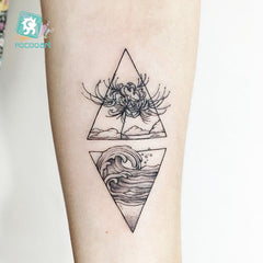 Fashion Black Flower Temporary Tattoo Men Women Arm Leg Fake Tattoo Body Art Sticker Wholesale Tattoo Sticker Waterproof