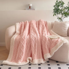 Yickyue Winter Warm Velveteen Blanket Plush Fluffy Knee Blanket Sofa Cover Plaid Home Decoration Luxury Quilt Baby Blanket