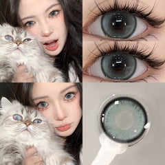 YICKYUE  -  Mill Creek 1 Pair New Colored Contacts Lenses for Eyes With Prescription 0 to -8.00 Degree Blue Eye Lenses High Quality Lenses
