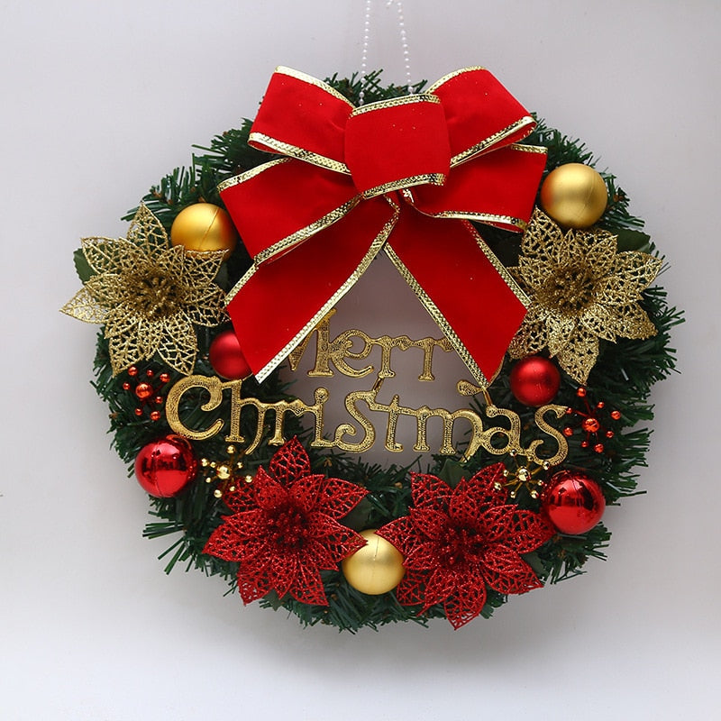 Yickyue Rattan Christmas Wreath Christmas Garland Christmas Decorations for Home Door Decor Hanging Wreath Navidad Artificial Garlands