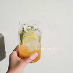Korean Niche Coke Cup Large-capacity Milk Brewing Iced Coffee Friends Can Shaped Glass Cup Cold Drink Cup for Coffee Shop