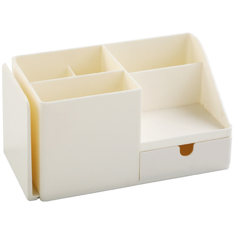 Yickyue Drawer Desktop Storage Box Rack Nordic Style Office Finishing Desk School Supplies Shelf Stationery Storage Office Accessories